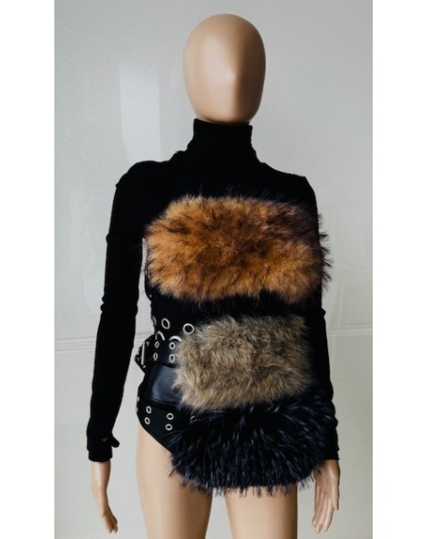 Ζώνη με συνθετική γούνα