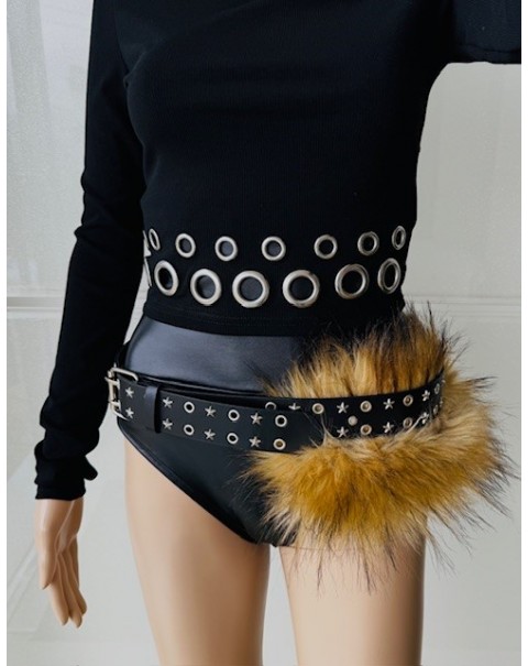 Ζώνη με συνθετική γούνα