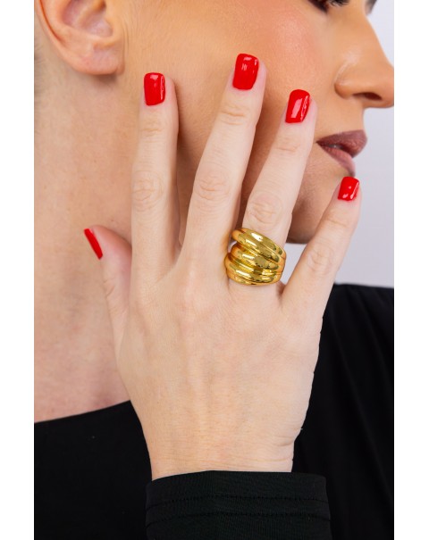 Δαχτυλίδι φαρδύ ανάγλυφο