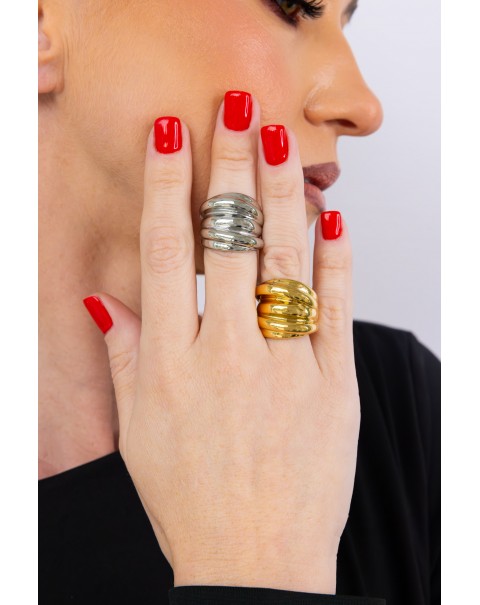 Δαχτυλίδι φαρδύ ανάγλυφο