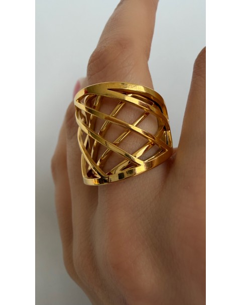 Δαχτυλίδι με διπλό πλέγμα