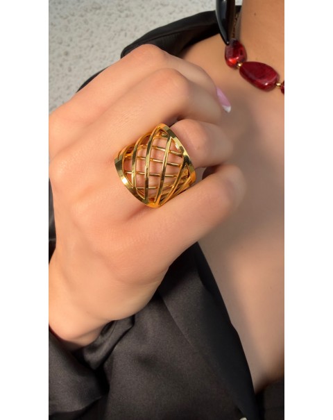 Δαχτυλίδι με διπλό πλέγμα