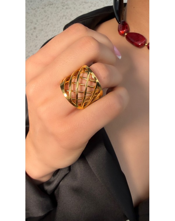 Δαχτυλίδι με διπλό πλέγμα