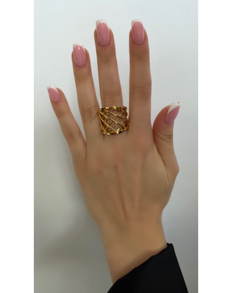 Δαχτυλίδι με διπλό πλέγμα