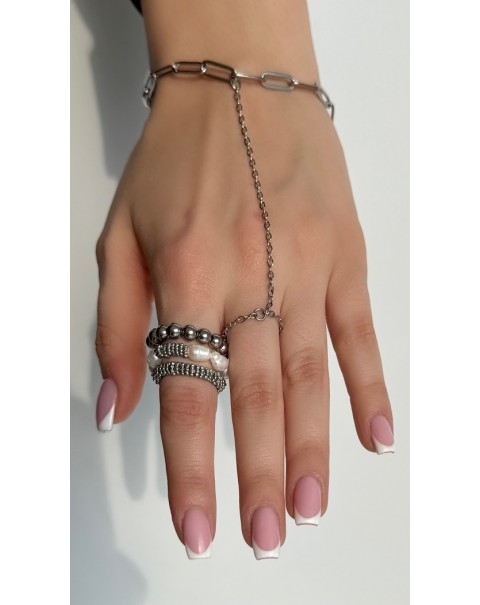 Σετ ελαστικά δαχτυλίδια με βραχιόλι-δαχτυλίδι