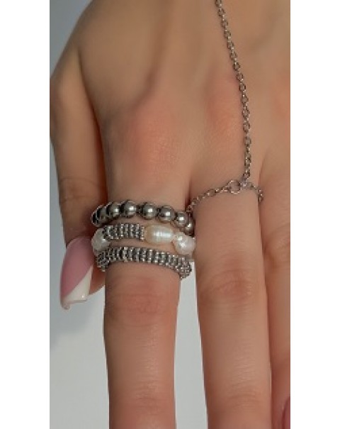 Σετ ελαστικά δαχτυλίδια με βραχιόλι-δαχτυλίδι