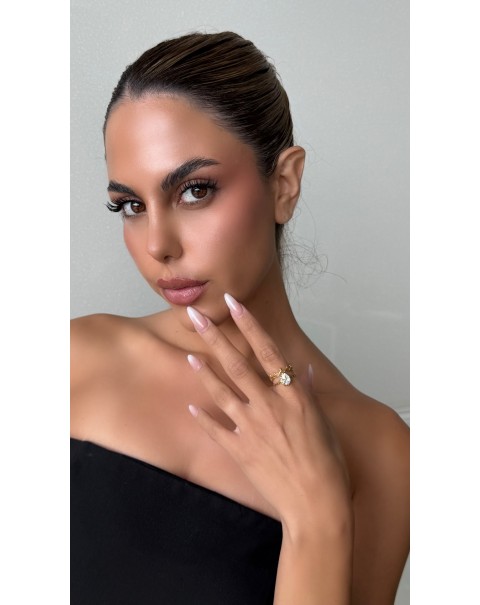 Δαχτυλίδι boho με ζιργκόν 