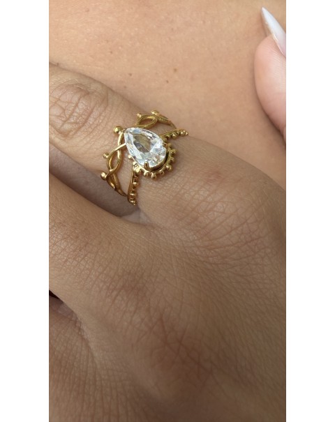 Δαχτυλίδι boho με ζιργκόν 