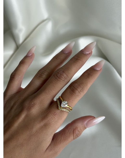 Δαχτυλίδι από ατσάλι με ζιργκόν