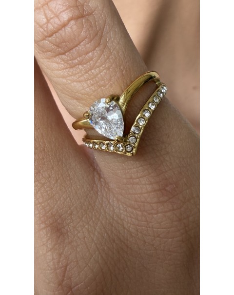 Δαχτυλίδι από ατσάλι με ζιργκόν