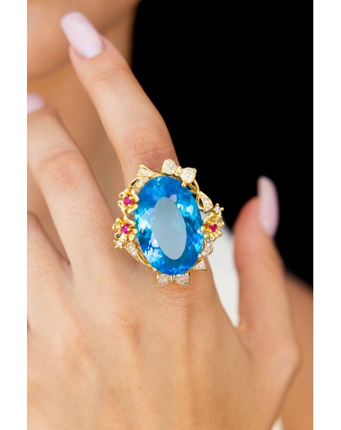 Οβάλ εντυπωσιακό μονόπετρο με ιδιαίτερο δέσιμο