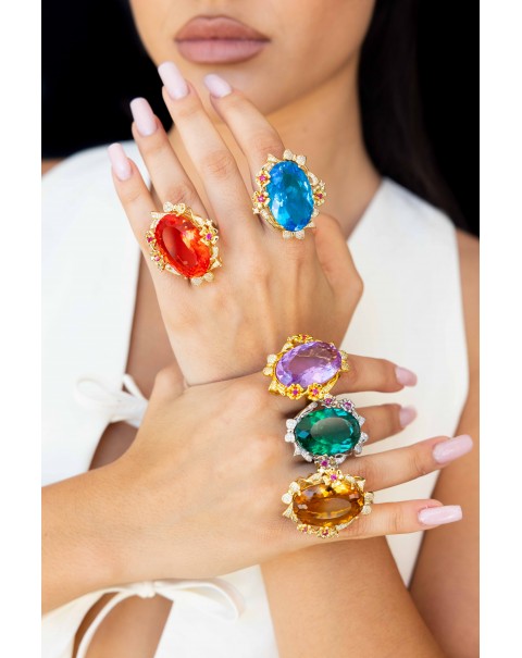 Οβάλ εντυπωσιακό μονόπετρο με ιδιαίτερο δέσιμο