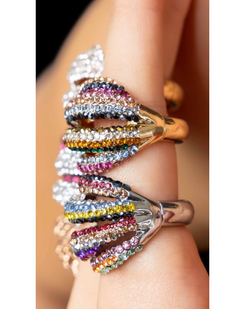 Δαχτυλίδι ελαστικό με στρας