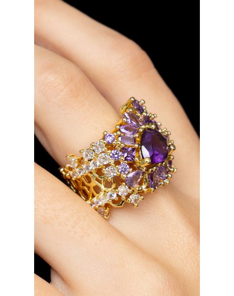 Φαρδύ δαχτυλίδι με ζιργκόν