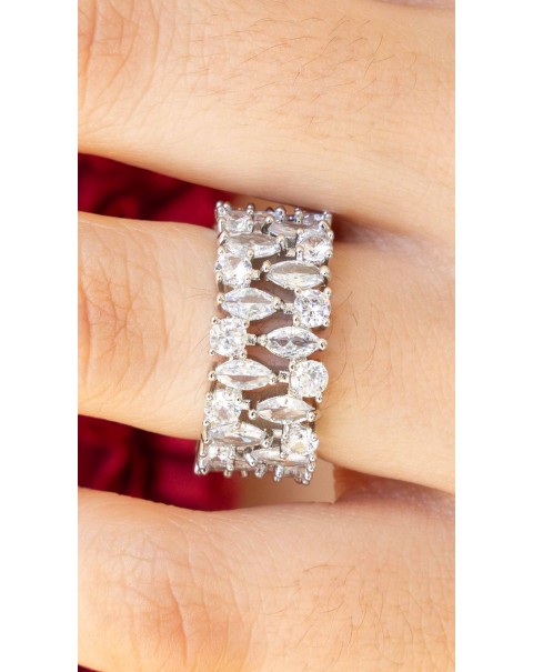 Διπλό ολόβερο δαχτυλίδι με ζιργκόν