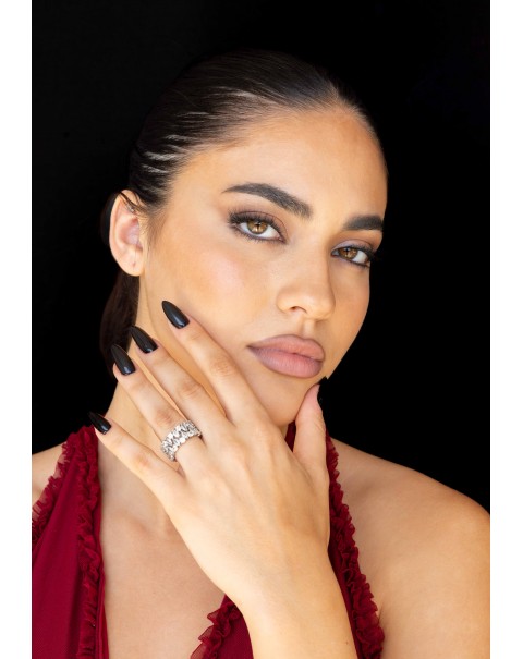 Διπλό ολόβερο δαχτυλίδι με ζιργκόν