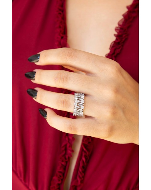 Διπλό ολόβερο δαχτυλίδι με ζιργκόν