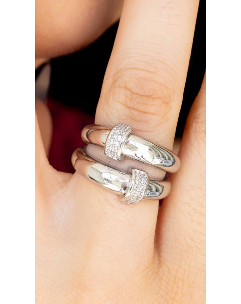 Δαχτυλίδι με διπλή καμπύλη και ζιργκόν