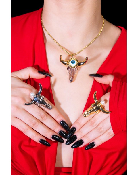 Δαχτυλίδι ταύρος με πέρλα 