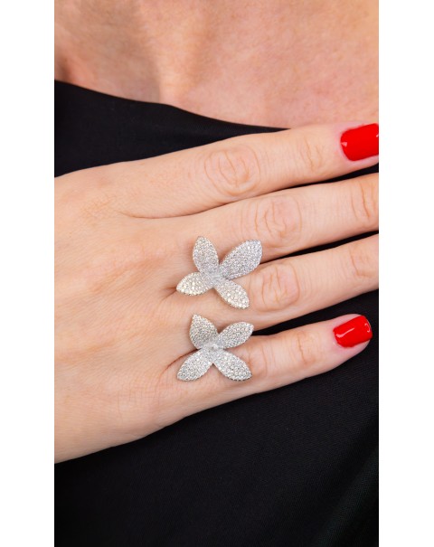 Δαχτυλίδι φύλλα με ζιργκόν