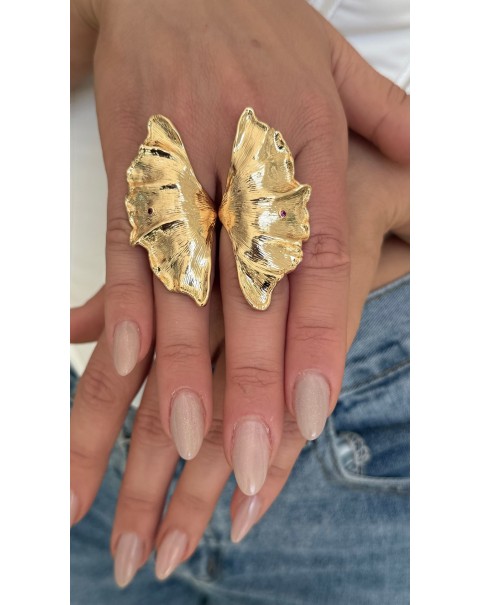 Δαχτυλίδι με αφηρημένο σχέδιο ανάγλυφο