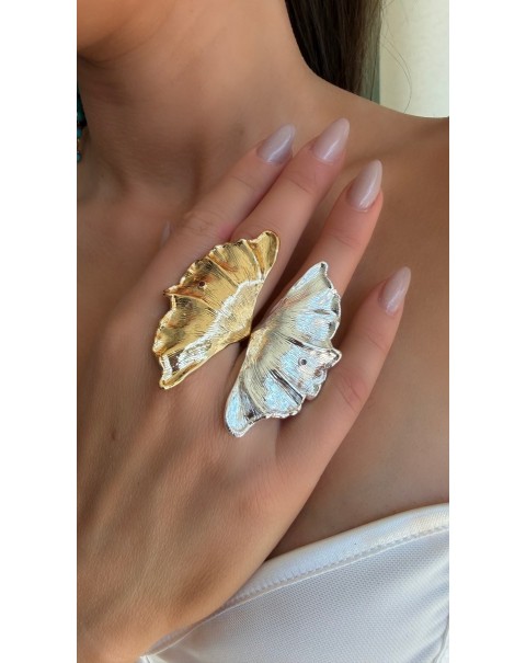 Δαχτυλίδι με αφηρημένο σχέδιο ανάγλυφο