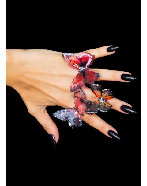 Δαχτυλίδι πεταλούδα ακρυλική