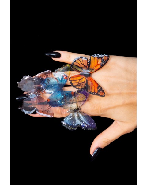 Δαχτυλίδι πεταλούδα ακρυλική