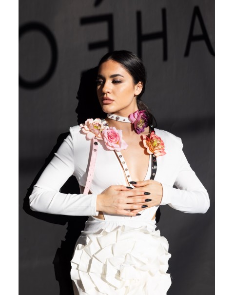 Κολιέ τσόκερ με λουλούδι 