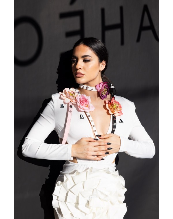 Κολιέ τσόκερ με λουλούδι 