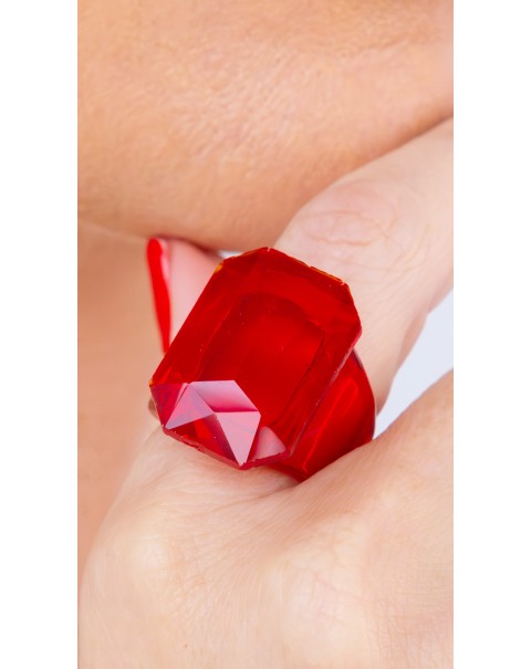 Δαχτυλίδι ακρυλικό μονόπετρο