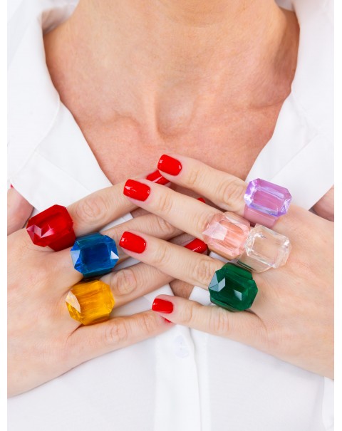 Δαχτυλίδι ακρυλικό μονόπετρο