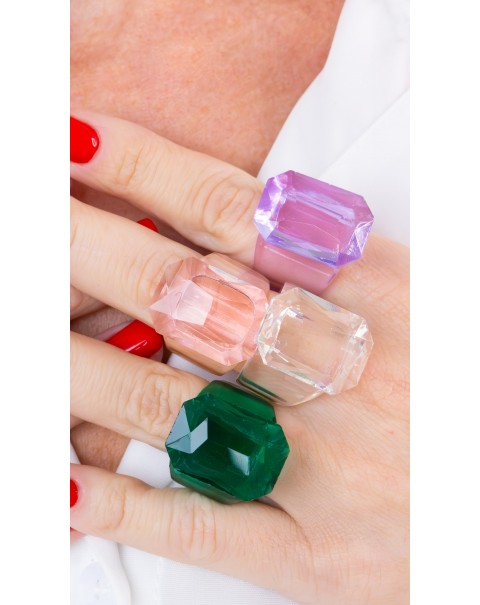 Δαχτυλίδι ακρυλικό μονόπετρο