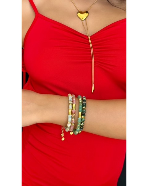 Βραχιόλι με ημιπολύτιμους λίθους 