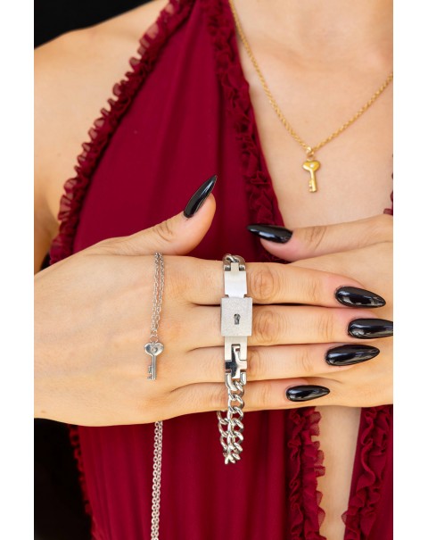 Βραχιόλι με κλειδαριά και σετ το κλειδί ως κολιέ