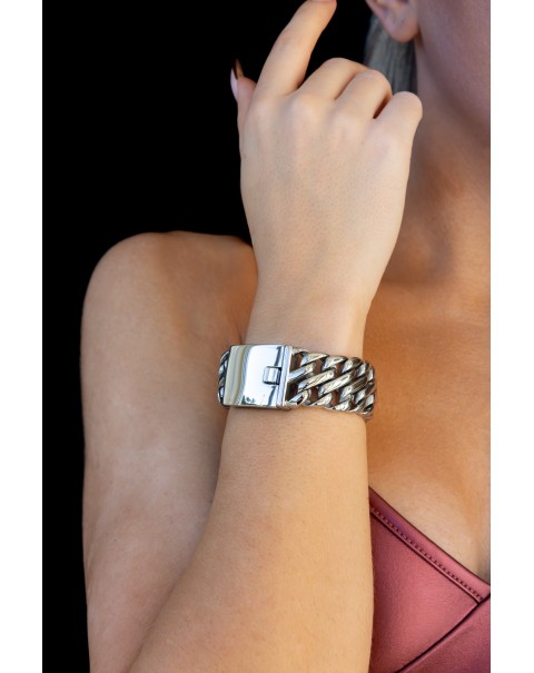Βραχιόλι τύπου αλυσίδα από μασίφ ατσάλι