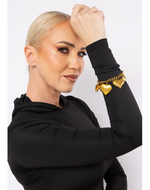 Βραχιόλι με κρεμαστές καρδιές