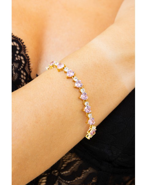 Βραχιόλι ριβιέρα με καρδιές