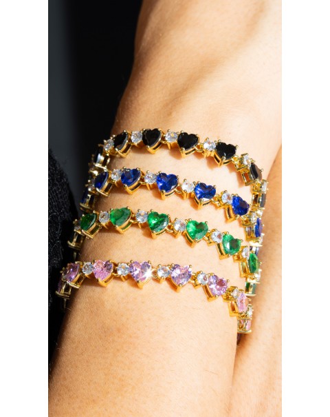 Βραχιόλι ριβιέρα με καρδιές