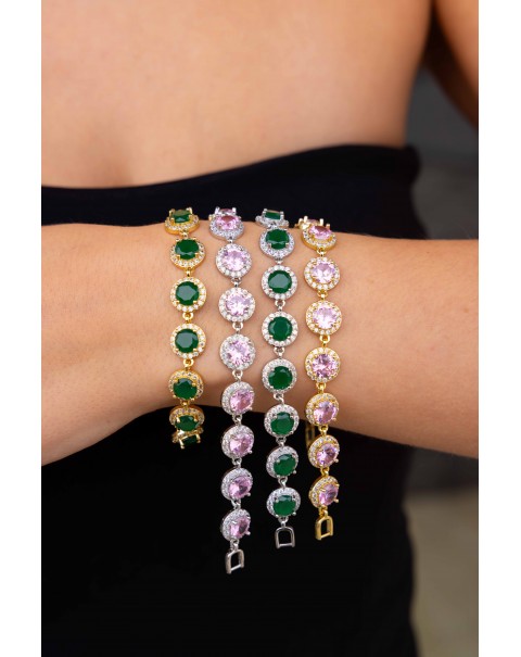  Βραχιόλι ριβιέρα από διαδοχικά στρογγυλά στοιχεία