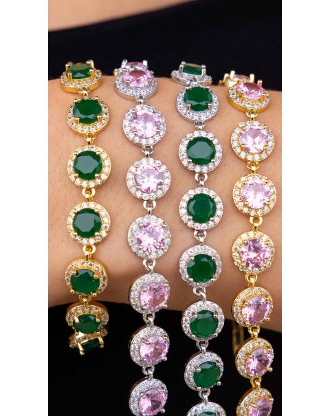  Βραχιόλι ριβιέρα από διαδοχικά στρογγυλά στοιχεία