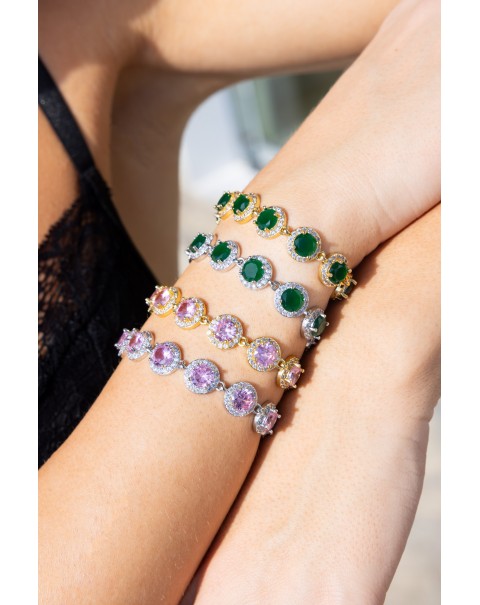  Βραχιόλι ριβιέρα από διαδοχικά στρογγυλά στοιχεία