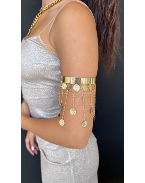 Βραχιόλι μπράτσου με αλυσίδες και φλουριά