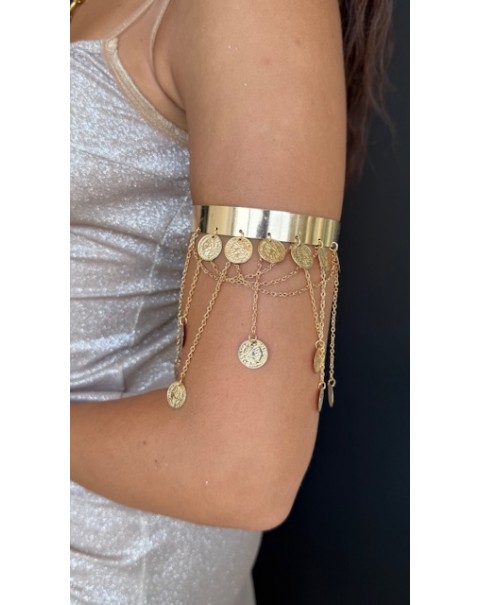 Βραχιόλι μπράτσου με αλυσίδες και φλουριά