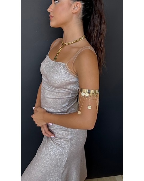 Βραχιόλι μπράτσου με αλυσίδες και φλουριά