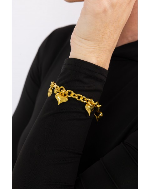 Βραχιόλι με κρεμαστές καρδιές