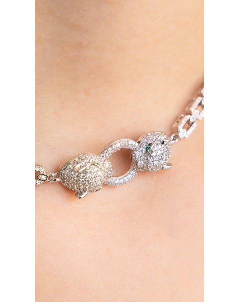 Κολιέ τσόκερ τίγρης - πάνθηρας