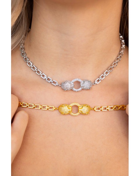 Κολιέ τσόκερ τίγρης - πάνθηρας