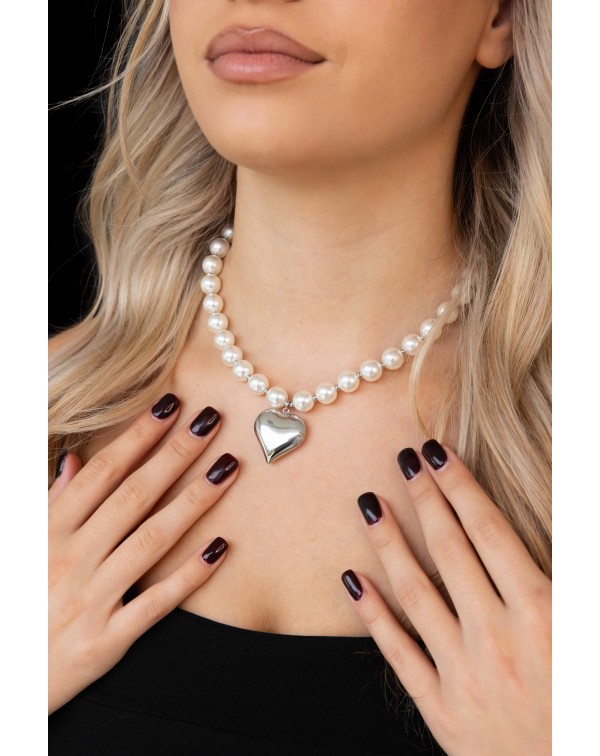 Κολιέ  καρδιά σε πέρλες
