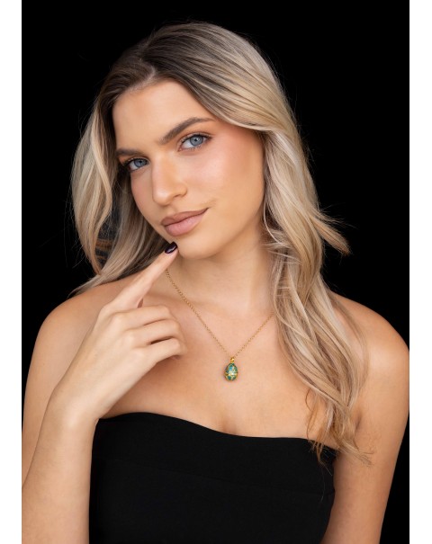 Κολιέ με κρεμαστό επισμαλτωμένο αυγό 